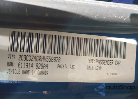 2017 Dodge Challenger Sxt z USA, uszkodzony, nr VIN 2C3CDZAG0HH558878